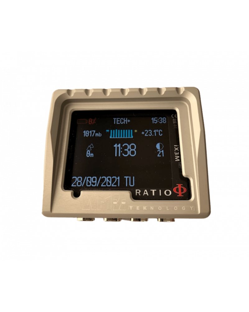Dive computer display showing data