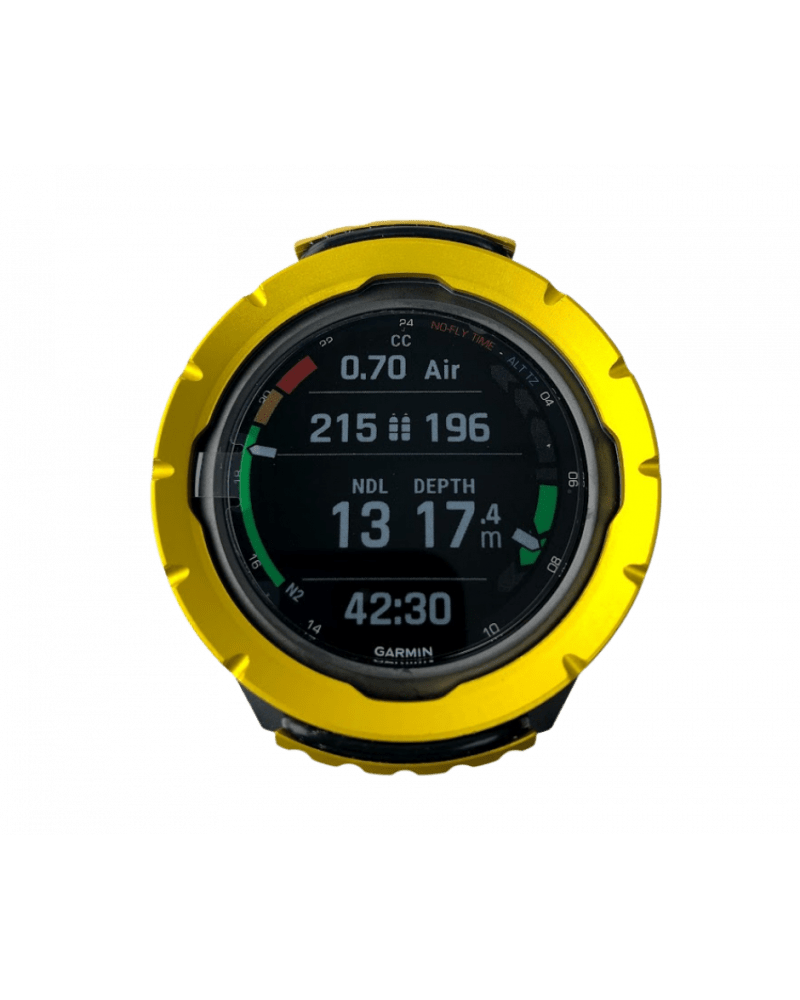 Garmin dive computer 233 showing depth, time, and air