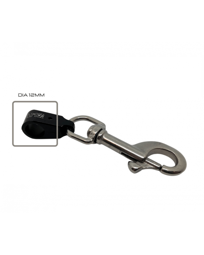 Black snap hook with 12mm diameter