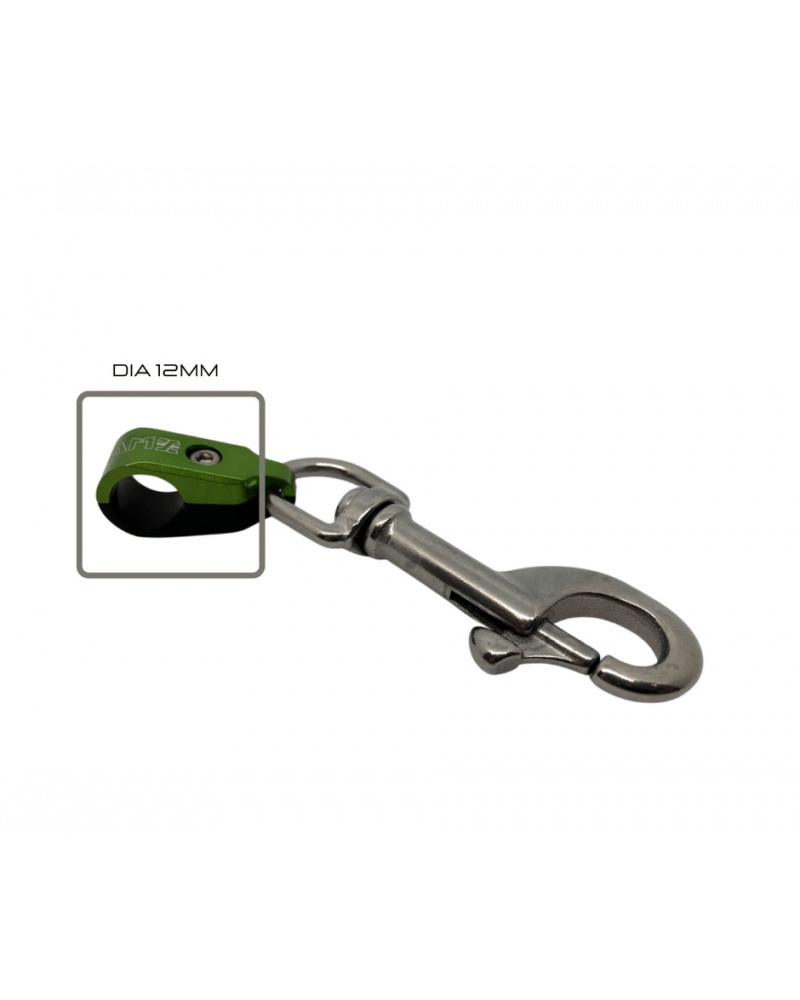 12mm green and silver carabiner clip