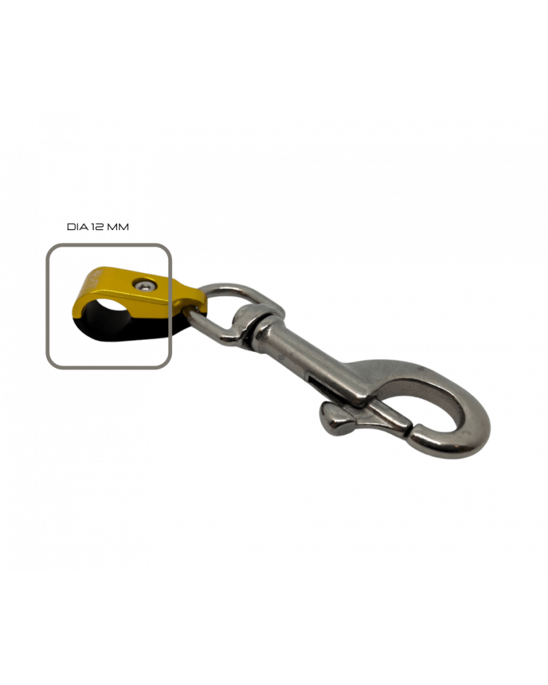 Large yellow and silver bolt snap hook
