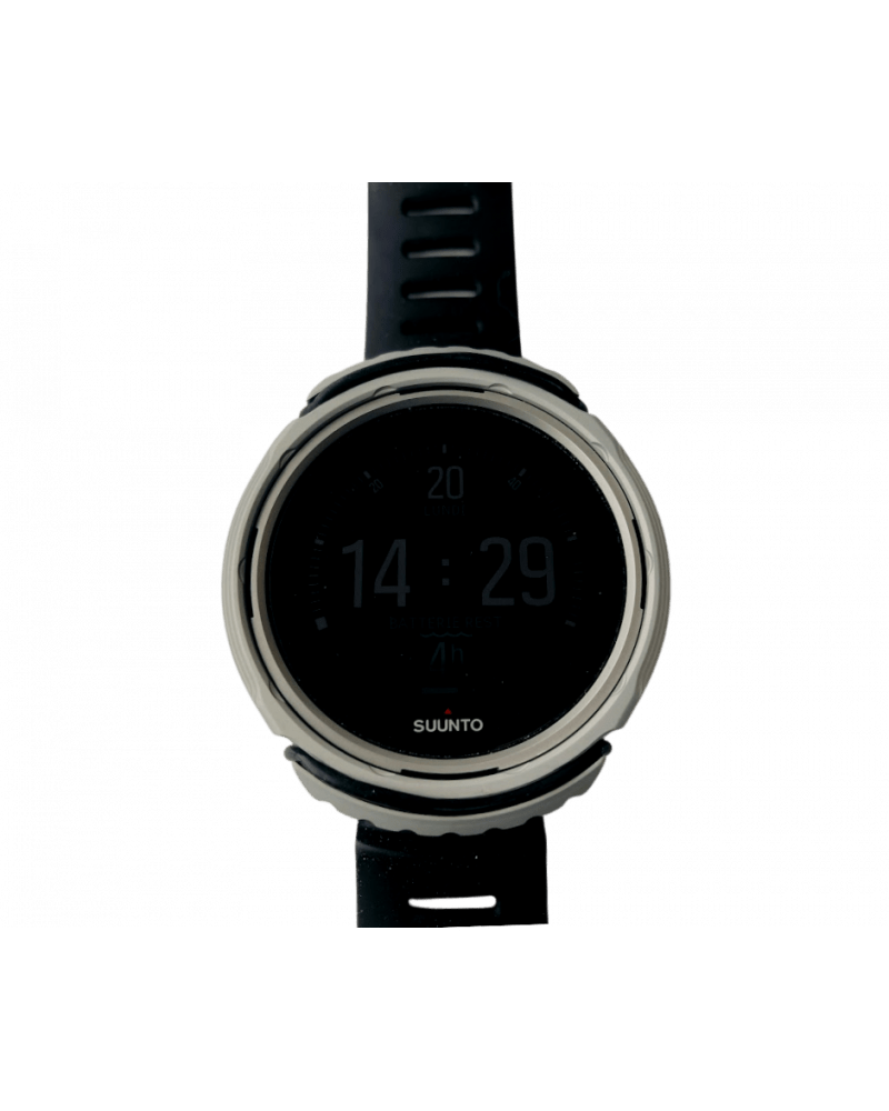 Suunto D5 Silver watch showing time