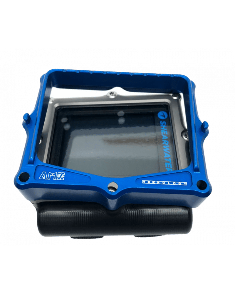 Blue underwater camera housing
