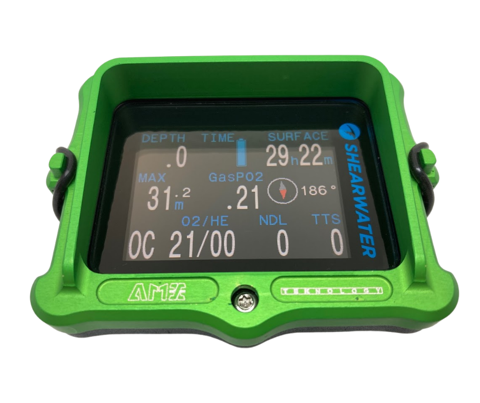 front view of amx teknology shearwater perdix aluminum protective case in green