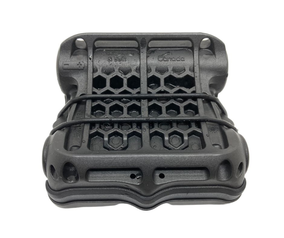 back view of amx teknology shearwater perdix aluminum protective case in black