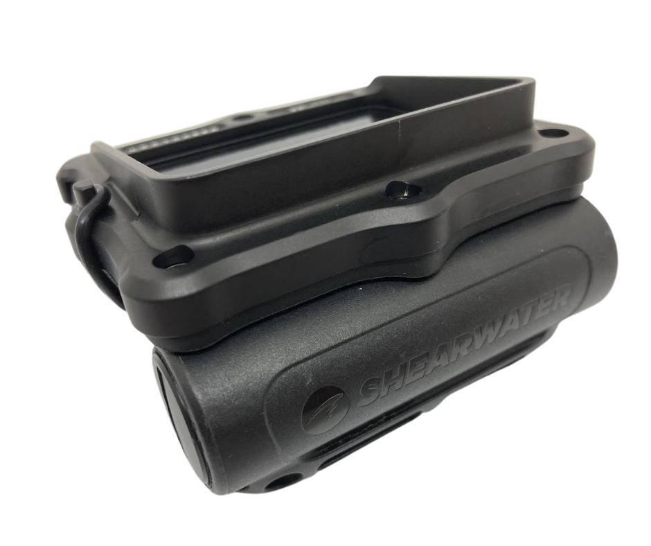 slant top view of amx teknology shearwater perdix aluminum protective case in black