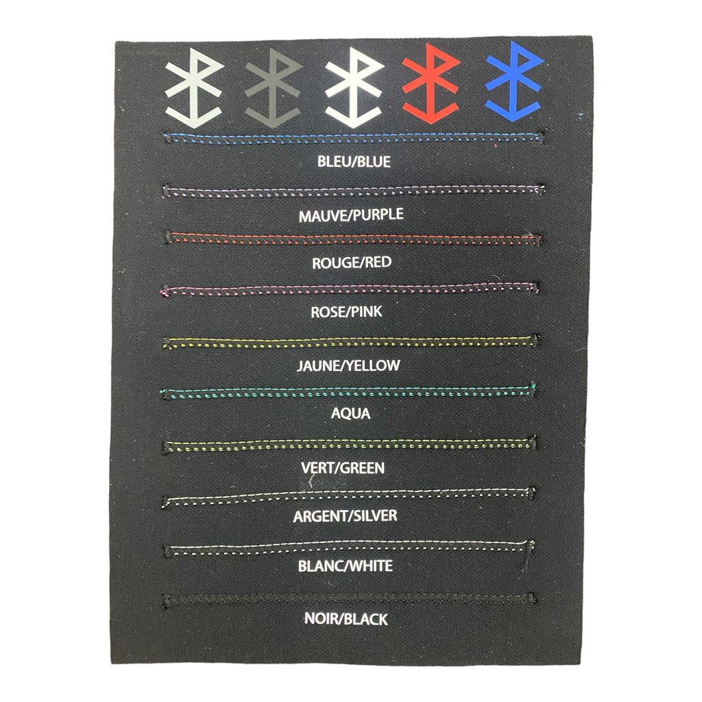 blue, purple, red, pink, yellow, green, silver, white, black.
